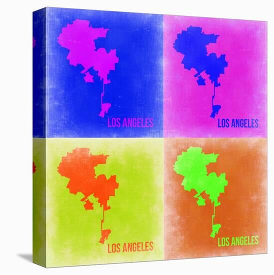 Los Angeles Pop Art Map 2-NaxArt-Stretched Canvas