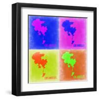 Los Angeles Pop Art Map 2-NaxArt-Framed Art Print