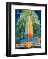 Los Angeles Promotional Poster - Los Angeles, CA-Lantern Press-Framed Art Print