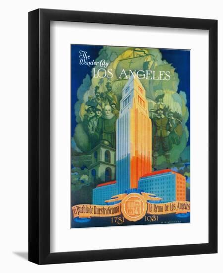 Los Angeles Promotional Poster - Los Angeles, CA-Lantern Press-Framed Art Print