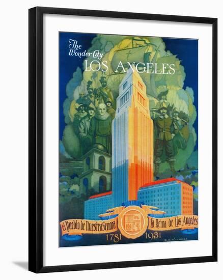Los Angeles Promotional Poster - Los Angeles, CA-Lantern Press-Framed Art Print