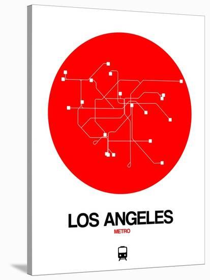 Los Angeles Red Subway Map-NaxArt-Stretched Canvas