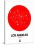 Los Angeles Red Subway Map-NaxArt-Stretched Canvas