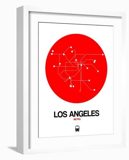 Los Angeles Red Subway Map-NaxArt-Framed Art Print