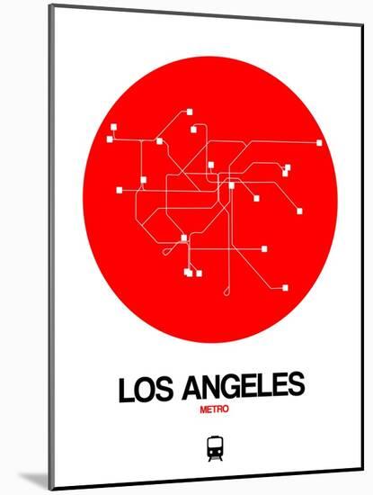 Los Angeles Red Subway Map-NaxArt-Mounted Art Print