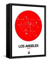 Los Angeles Red Subway Map-NaxArt-Framed Stretched Canvas