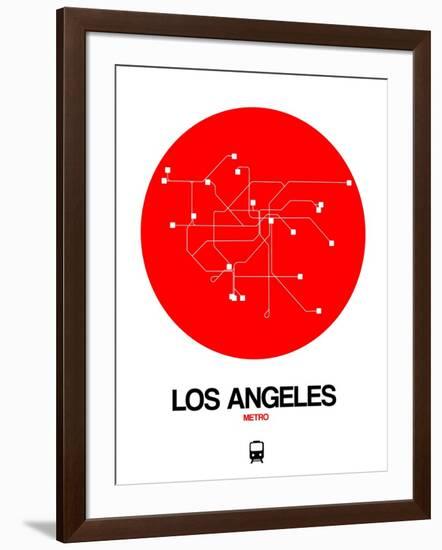 Los Angeles Red Subway Map-NaxArt-Framed Art Print