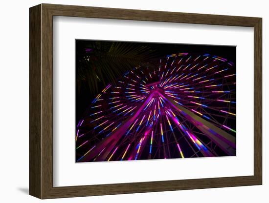 Los Angeles, Santa Monica, Cityview and Ferris Wheel at Night-David Wall-Framed Photographic Print