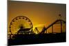 Los Angeles, Santa Monica, Ferris Wheel and Roller Coaster at Sunset-David Wall-Mounted Photographic Print