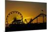 Los Angeles, Santa Monica, Ferris Wheel and Roller Coaster at Sunset-David Wall-Mounted Photographic Print