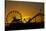 Los Angeles, Santa Monica, Ferris Wheel and Roller Coaster at Sunset-David Wall-Stretched Canvas