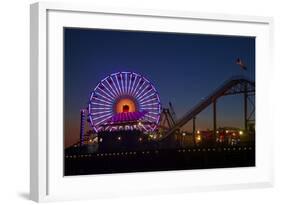 Los Angeles, Santa Monica, Ferris Wheel and Roller Coaster-David Wall-Framed Photographic Print