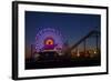 Los Angeles, Santa Monica, Ferris Wheel and Roller Coaster-David Wall-Framed Photographic Print