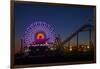 Los Angeles, Santa Monica, Ferris Wheel and Roller Coaster-David Wall-Framed Photographic Print