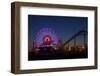 Los Angeles, Santa Monica, Ferris Wheel and Roller Coaster-David Wall-Framed Photographic Print