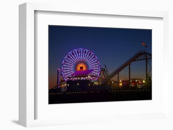 Los Angeles, Santa Monica, Ferris Wheel and Roller Coaster-David Wall-Framed Photographic Print