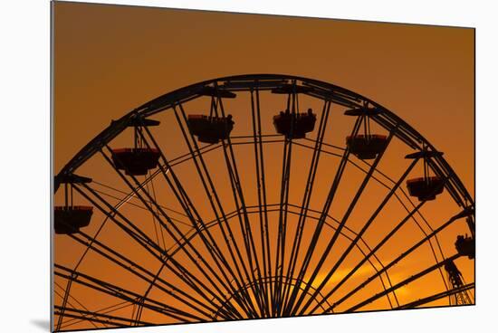 Los Angeles, Santa Monica, Ferris Wheel at Sunset, Santa Monica Pier-David Wall-Mounted Photographic Print