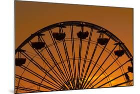 Los Angeles, Santa Monica, Ferris Wheel at Sunset, Santa Monica Pier-David Wall-Mounted Photographic Print