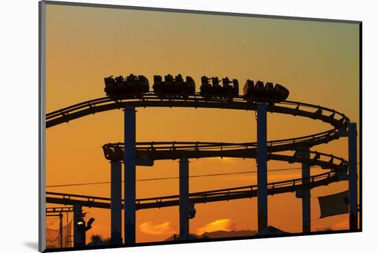 Los Angeles, Santa Monica, Roller Coaster at Sunset, Pacific Park-David Wall-Mounted Photographic Print