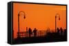 Los Angeles, Santa Monica, Santa Monica Pier at Sunset-David Wall-Framed Stretched Canvas