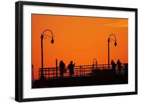 Los Angeles, Santa Monica, Santa Monica Pier at Sunset-David Wall-Framed Photographic Print