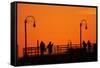 Los Angeles, Santa Monica, Santa Monica Pier at Sunset-David Wall-Framed Stretched Canvas