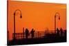 Los Angeles, Santa Monica, Santa Monica Pier at Sunset-David Wall-Stretched Canvas