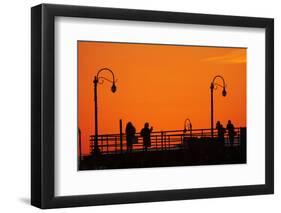 Los Angeles, Santa Monica, Santa Monica Pier at Sunset-David Wall-Framed Photographic Print