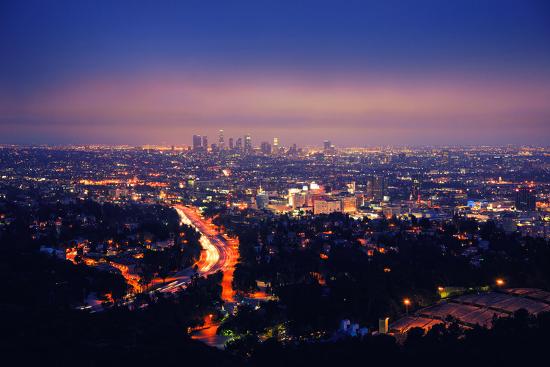 Los Angeles Skyline At Night View From Hollywood Hills Towards 101 Freeway And Downtown Photographic Print Logoboom Allposters Com Los Angeles Skyline At Night View From Hollywood Hills Towards 101 Freeway And Downtown Photographic Print Logoboom Allposters Com