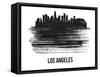 Los Angeles Skyline Brush Stroke - Black II-NaxArt-Framed Stretched Canvas