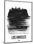 Los Angeles Skyline Brush Stroke - Black-NaxArt-Mounted Art Print