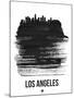 Los Angeles Skyline Brush Stroke - Black-NaxArt-Mounted Art Print