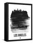 Los Angeles Skyline Brush Stroke - Black-NaxArt-Framed Stretched Canvas