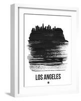 Los Angeles Skyline Brush Stroke - Black-NaxArt-Framed Art Print