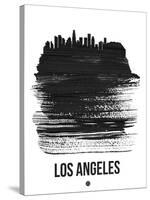 Los Angeles Skyline Brush Stroke - Black-NaxArt-Stretched Canvas