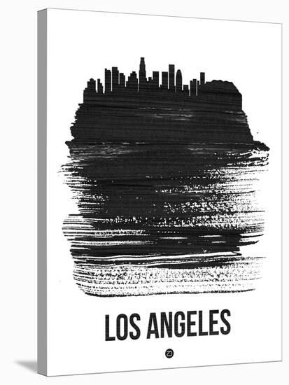 Los Angeles Skyline Brush Stroke - Black-NaxArt-Stretched Canvas