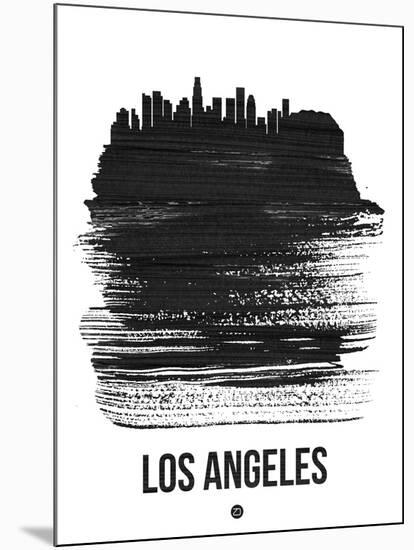 Los Angeles Skyline Brush Stroke - Black-NaxArt-Mounted Art Print