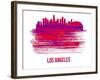 Los Angeles Skyline Brush Stroke - Red-NaxArt-Framed Art Print