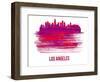 Los Angeles Skyline Brush Stroke - Red-NaxArt-Framed Art Print