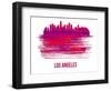 Los Angeles Skyline Brush Stroke - Red-NaxArt-Framed Art Print
