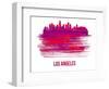 Los Angeles Skyline Brush Stroke - Red-NaxArt-Framed Art Print