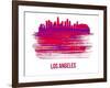 Los Angeles Skyline Brush Stroke - Red-NaxArt-Framed Art Print