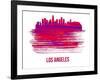 Los Angeles Skyline Brush Stroke - Red-NaxArt-Framed Art Print