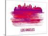 Los Angeles Skyline Brush Stroke - Red-NaxArt-Stretched Canvas