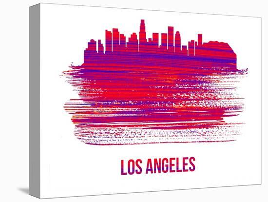 Los Angeles Skyline Brush Stroke - Red-NaxArt-Stretched Canvas