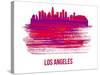 Los Angeles Skyline Brush Stroke - Red-NaxArt-Stretched Canvas