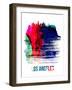 Los Angeles Skyline Brush Stroke - Watercolor-NaxArt-Framed Art Print