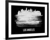 Los Angeles Skyline Brush Stroke - White-NaxArt-Framed Art Print
