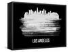 Los Angeles Skyline Brush Stroke - White-NaxArt-Framed Stretched Canvas