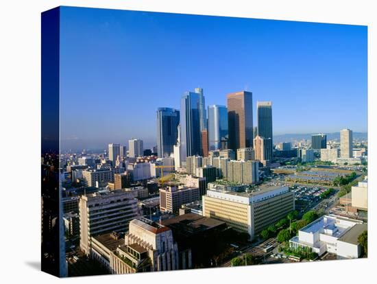 Los Angeles Skyline from City Hall, California-null-Stretched Canvas